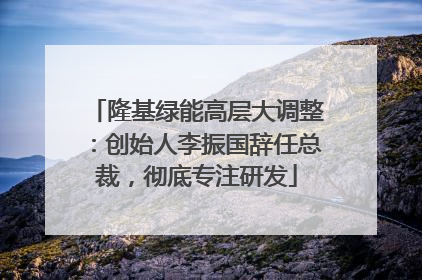 隆基绿能高层大调整：创始人李振国辞任总裁，彻底专注研发