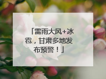 雷雨大风+冰雹，甘肃多地发布预警！