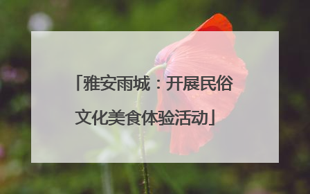 雅安雨城：开展民俗文化美食体验活动