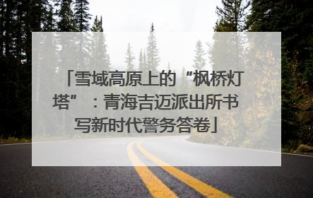 雪域高原上的“枫桥灯塔”：青海吉迈派出所书写新时代警务答卷