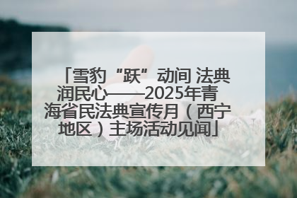 雪豹“跃”动间 法典润民心——2025年青海省民法典宣传月（西宁地区）主场活动见闻