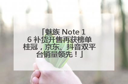 魅族 Note 16 补货开售再获榜单桂冠，京东、抖音双平台销量领先！