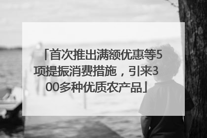 首次推出满额优惠等5项提振消费措施，引来300多种优质农产品