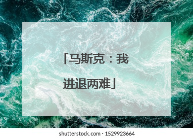 马斯克：我进退两难