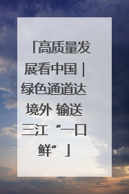 高质量发展看中国｜绿色通道达境外 输送三江“一口鲜”