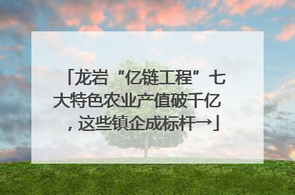 龙岩“亿链工程”七大特色农业产值破千亿，这些镇企成标杆→