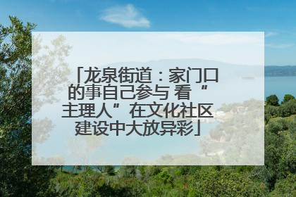 龙泉街道：家门口的事自己参与 看“主理人”在文化社区建设中大放异彩