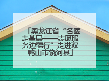 黑龙江省“名医走基层——志愿服务边疆行”走进双鸭山市饶河县