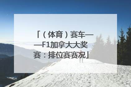 （体育）赛车——F1加拿大大奖赛：排位赛赛况
