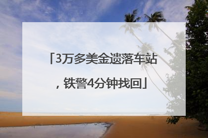 3万多美金遗落车站，铁警4分钟找回