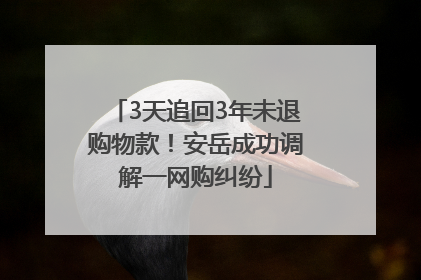 3天追回3年未退购物款！安岳成功调解一网购纠纷