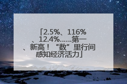 2.5%、116%、12.4%……第一、新高！“数”里行间感知经济活力