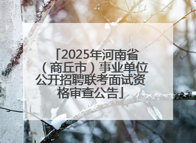 2025年河南省（商丘市）事业单位公开招聘联考面试资格审查公告
