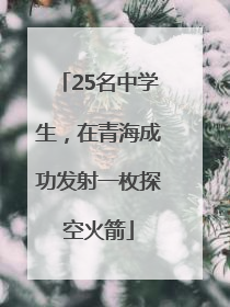 25名中学生，在青海成功发射一枚探空火箭