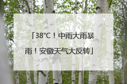 38℃！中雨大雨暴雨！安徽天气大反转