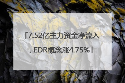 7.52亿主力资金净流入，EDR概念涨4.75%